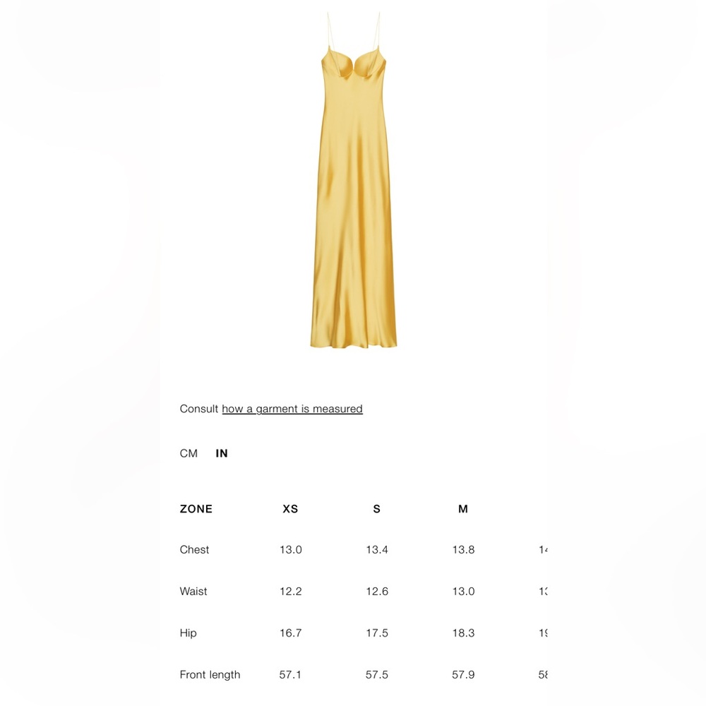 Zara Yellow Satin Slip Maxi Dress - Picture 3 of 10